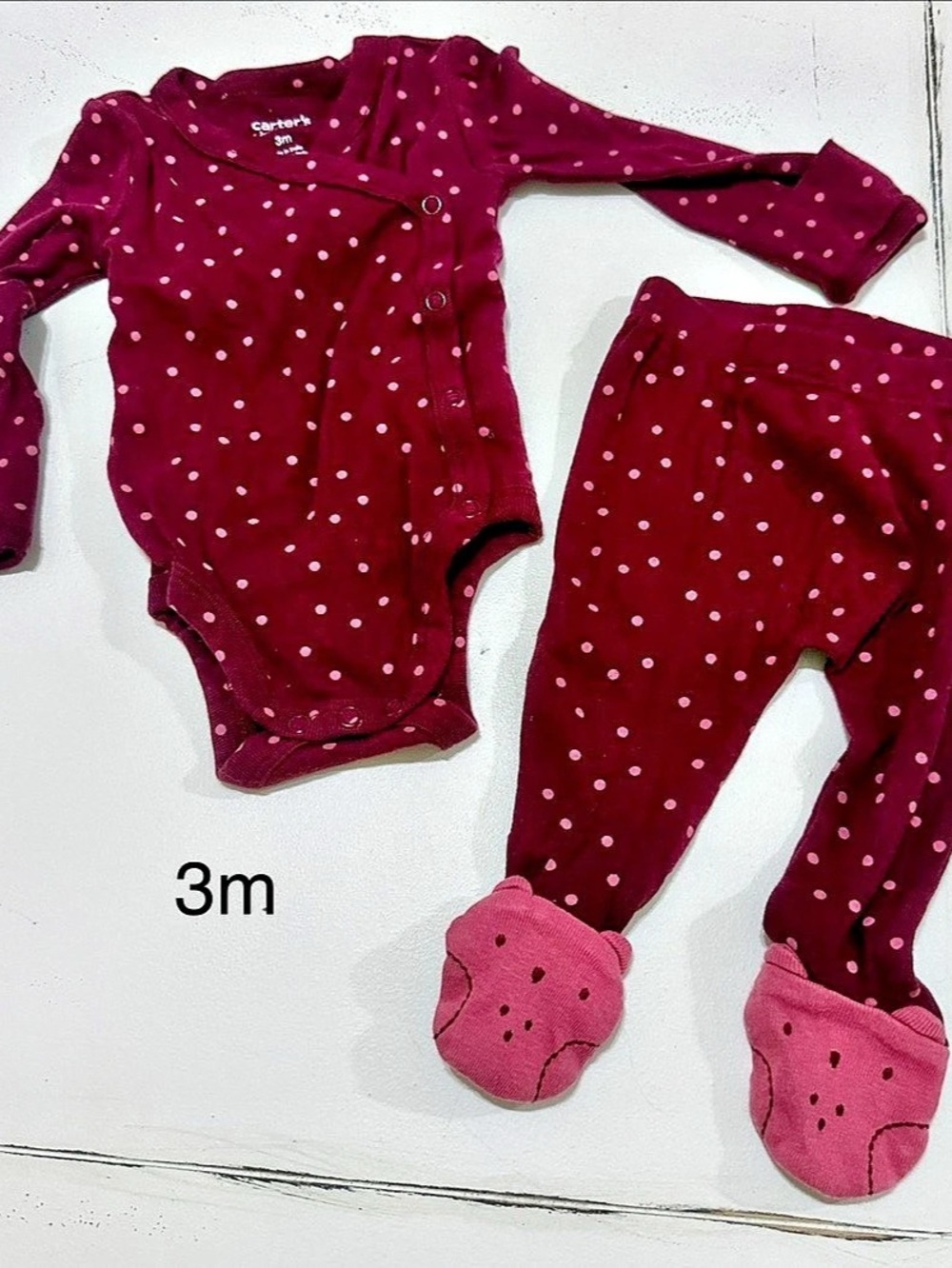 Carter's Polka Dot Bodysuit and Footed Pant Set Baby 3M